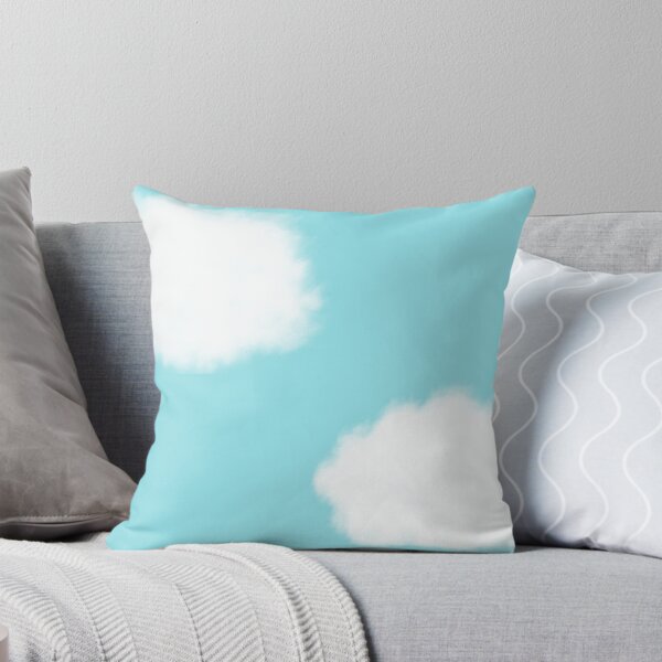 Item preview, Fluffy White Clouds on a Clear Blue Sky. Cotton White on Baby Aqua Blue designed and sold by kierkegaard.