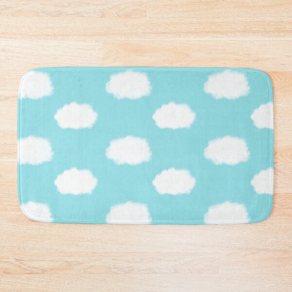 Item preview, Fluffy White Clouds on a Clear Blue Sky. Cotton White on Baby Aqua Blue designed and sold by kierkegaard.