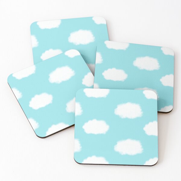 Item preview, Fluffy White Clouds on a Clear Blue Sky 2. Cotton White on Baby Aqua Blue designed and sold by kierkegaard.
