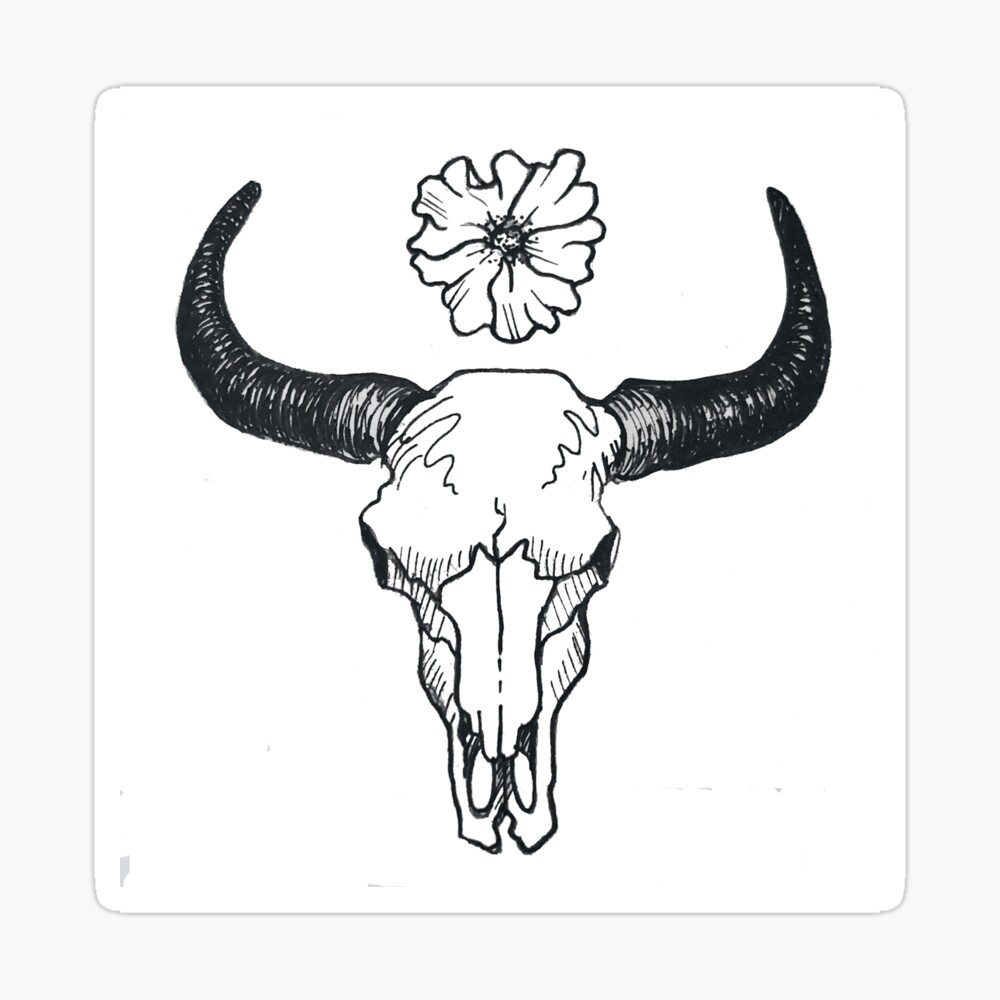 Premium Vector | Linear drawing of a bull's skull. vector illustration of a  bull. sketch of a skull tattoo meaning