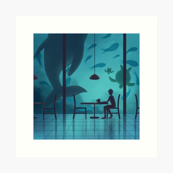 underwater coffee shop Art Print
