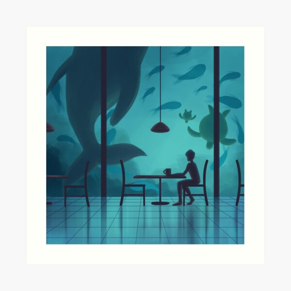 underwater coffee shop Art Print