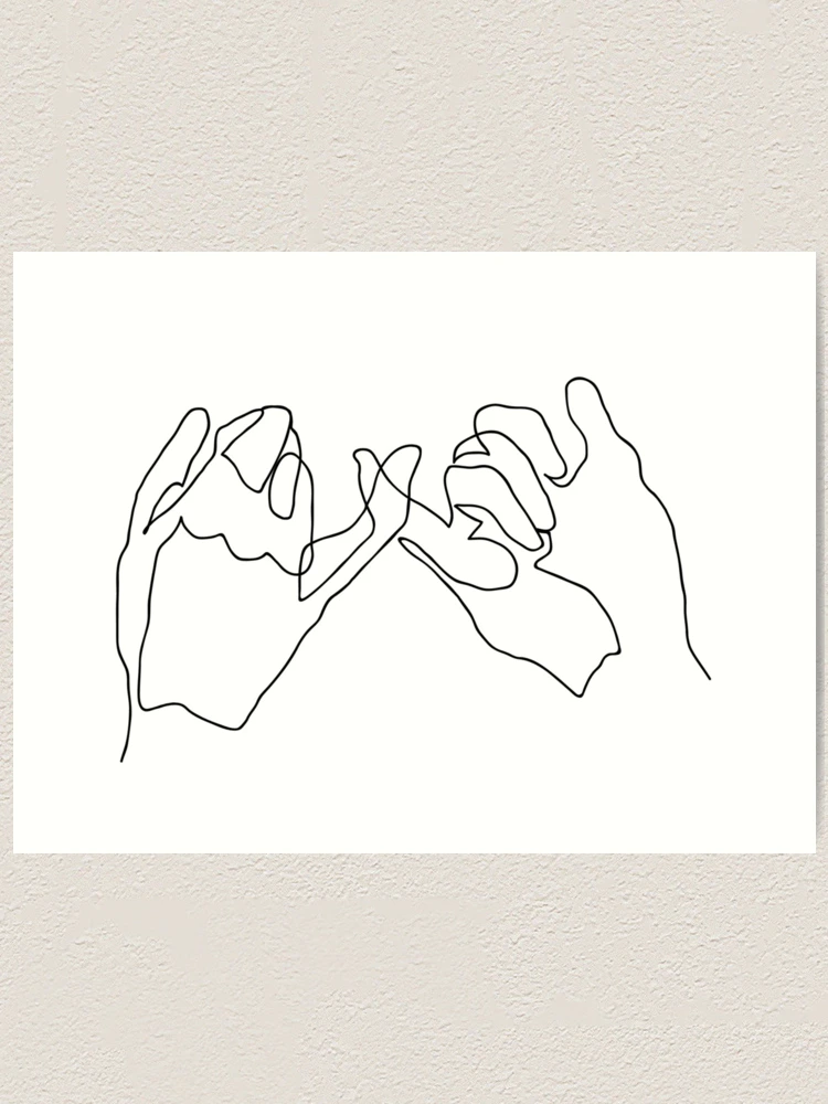 Pinky Promise Single line art | Sticker