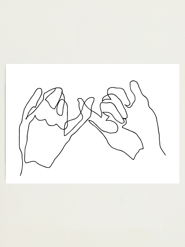 Pinky Promise Single line art Photographic Print for Sale by