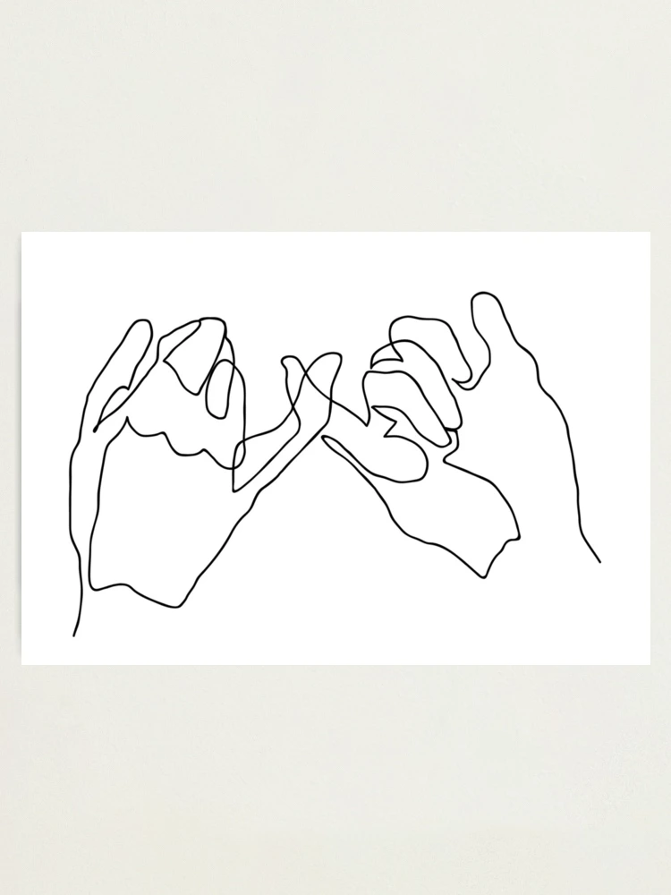 Pinky Promise One Line Art Greeting Card by Doodle Intent