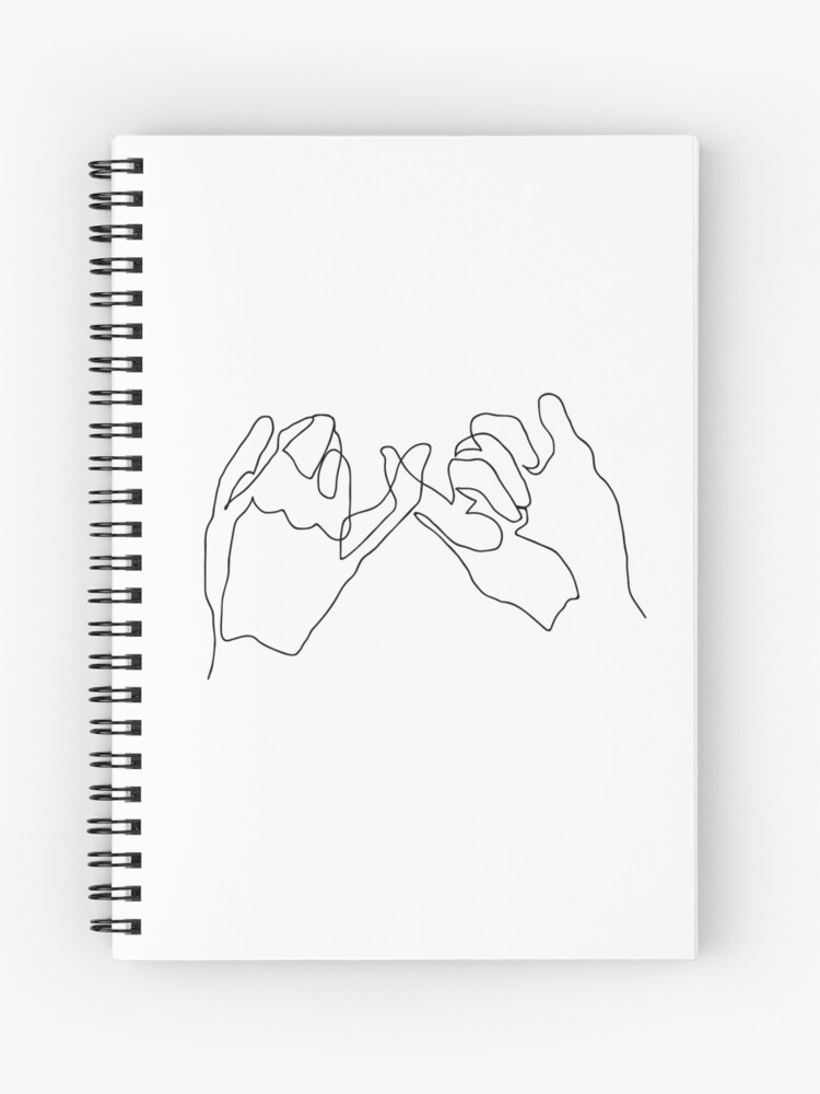 Pinky Promise Single line art Spiral Notebook for Sale by