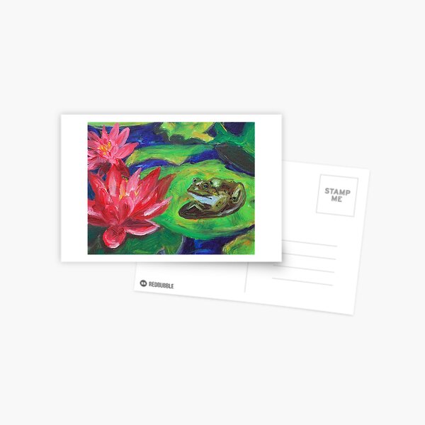Frog among lily pads Postcard