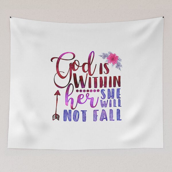 Item preview, Christian Faith God Within Her Not Fall Inspirational Pretty design designed and sold by CreatedByHeidi.