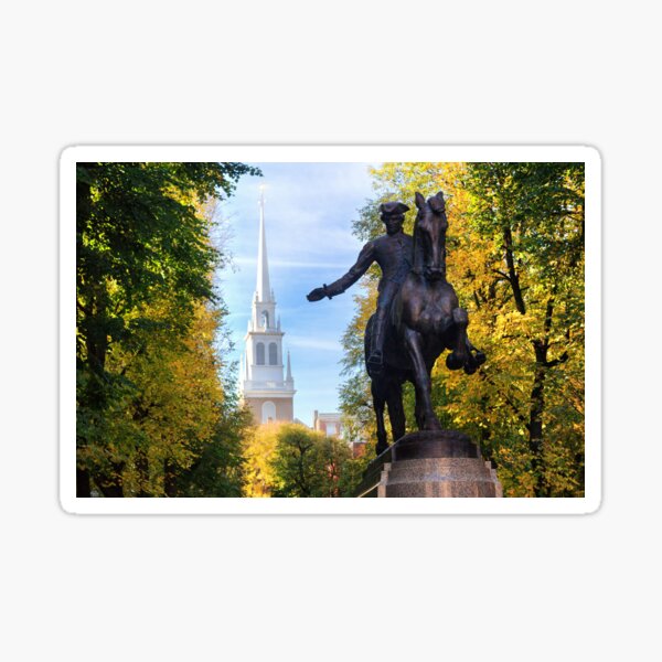Item preview, Autumn at the Paul revere Statue and the Old North Church, Boston, Massachusetts designed and sold by Daniel Arthur Brown Photography.