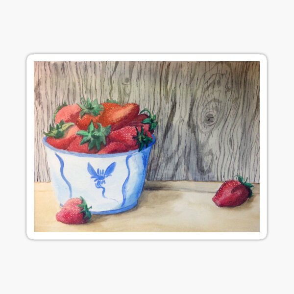 Bowl of Strawberries Sticker