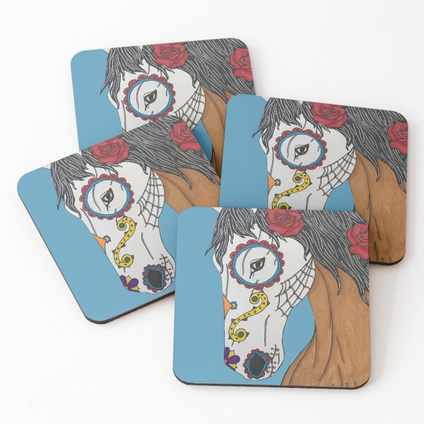 Item preview, Sugar Skull Horse With Roses TRANSPARENT designed and sold by dreamdrawer15.