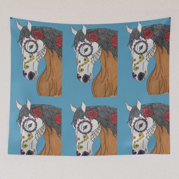 Item preview, Sugar Skull Horse With Roses TRANSPARENT designed and sold by dreamdrawer15.