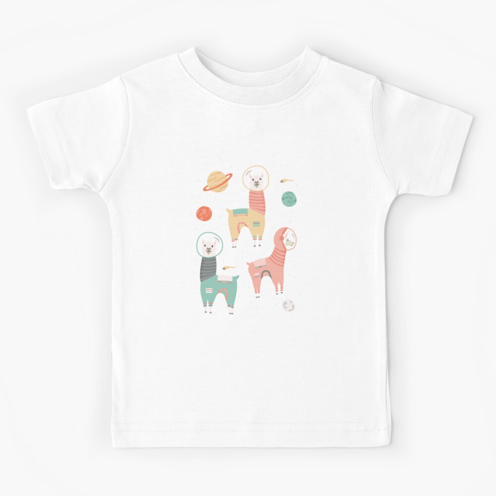 Astronaut Llamas in Space Kids T-Shirt