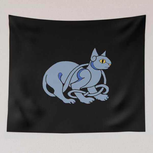 Item preview, Medieval Art Celtic Knot Blue Cat designed and sold by Cat Lady Designs.