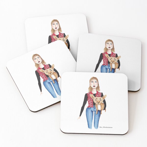 Item preview, Girl and dog Fashion illustration art print designed and sold by SMillustrations.