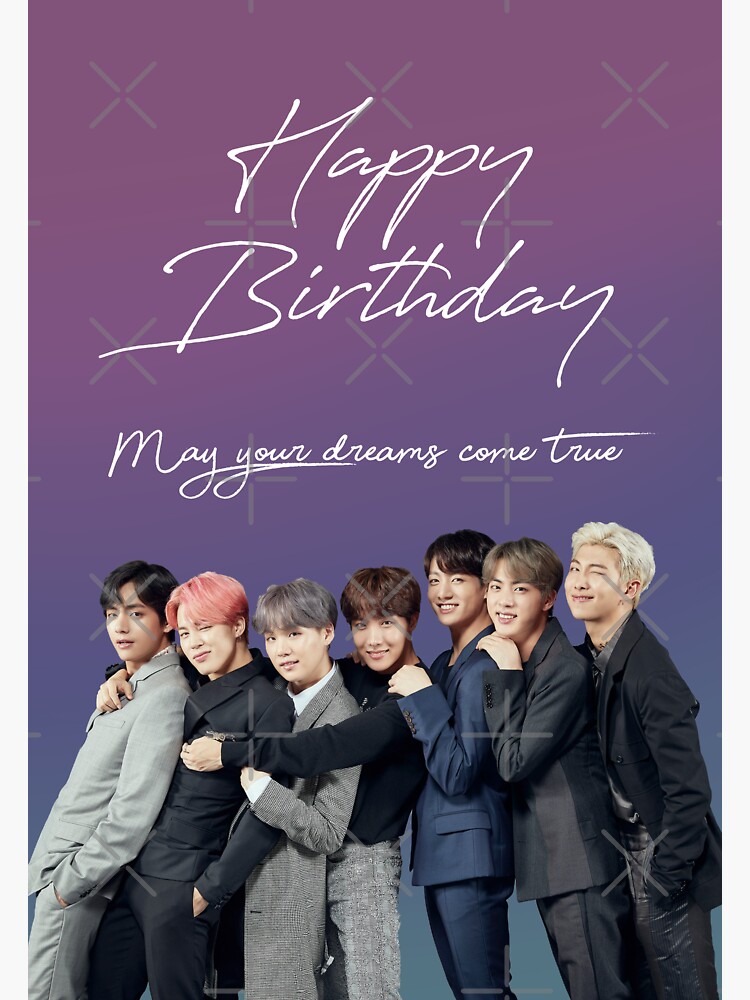 "BTS HAPPY BIRTHDAY CARD " Sticker by baekgie29 | Redbubble