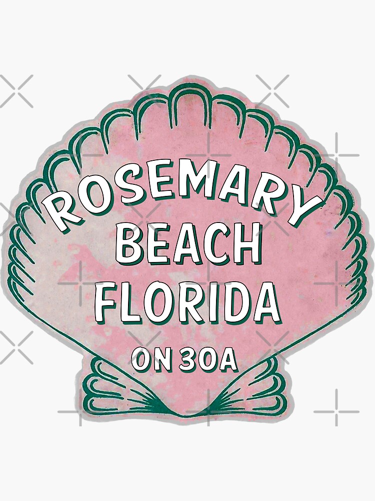 "Rosemary Beach Florida 30A Vintage Shell 30 A" Sticker for Sale by