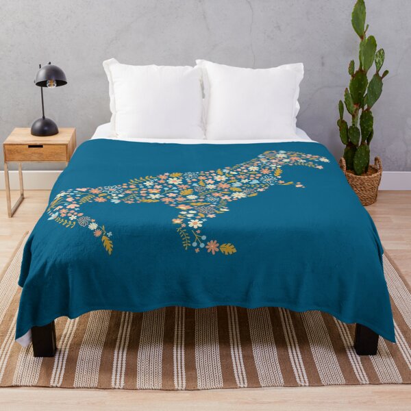 Item preview, T-Rex floral en azul + coral designed and sold by latheandquill.