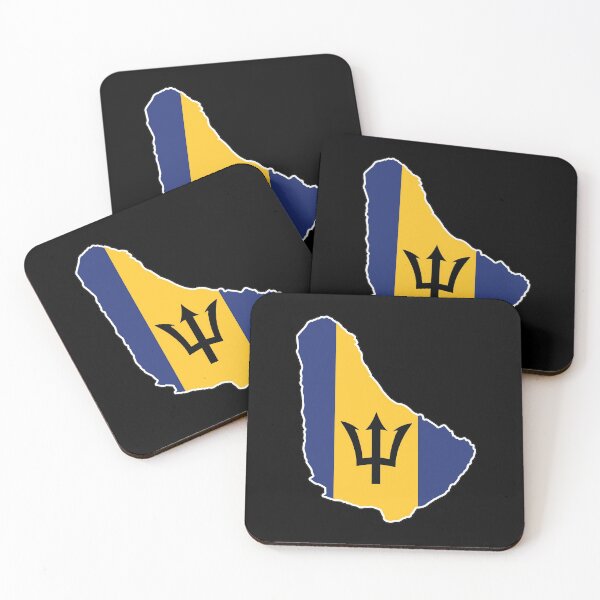 Item preview, Barbados National Flag Clipped into Map of Barbados  designed and sold by IdentiTee Studios.