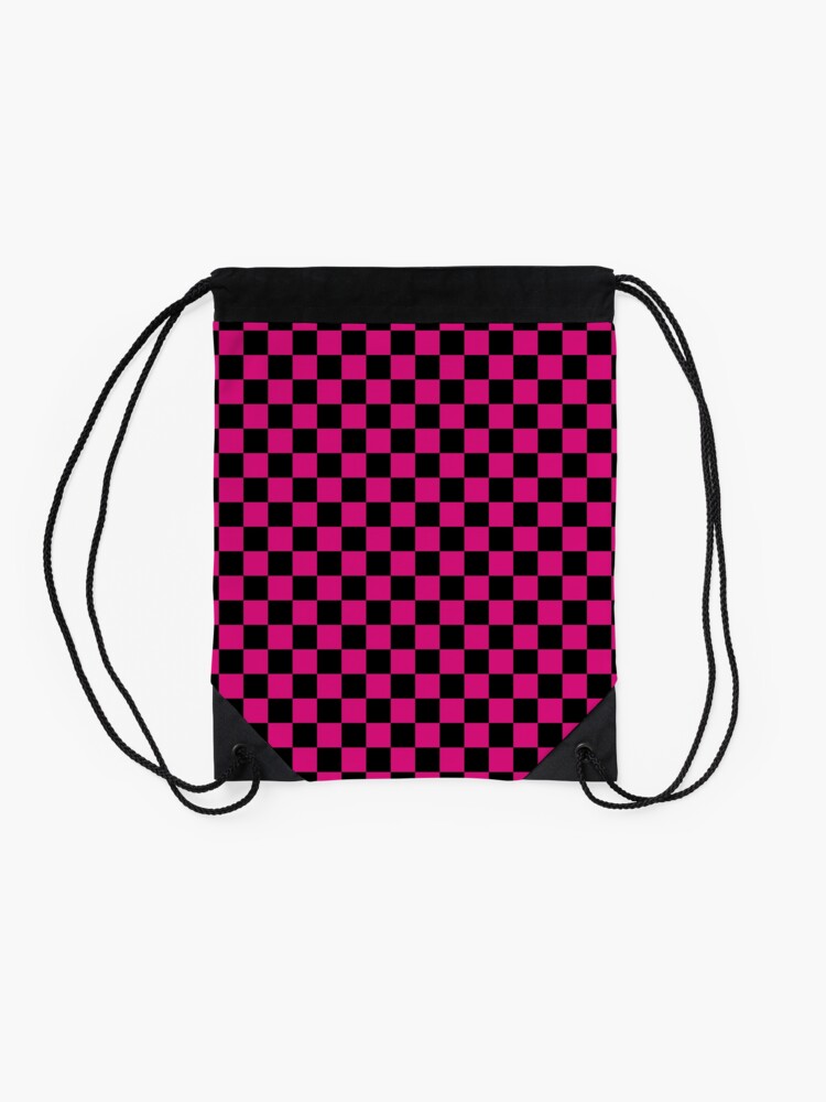 pink checkered bag