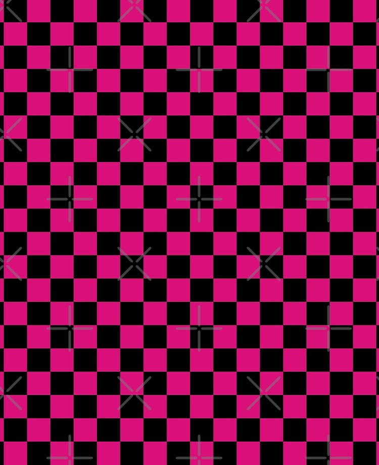 Checkered pattern. Hot pink and black 