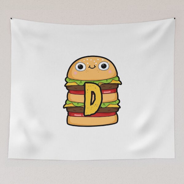 Item preview, Alphabet Letter D Super Cute Burger    designed and sold by kidsmonogram.