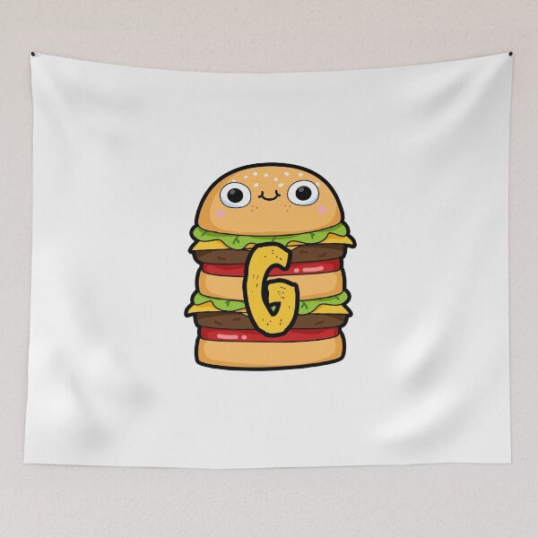 Artikelvorschau, Alphabet-Buchstabe G Super netter Burger entworfen und verkauft von kidsmonogram.