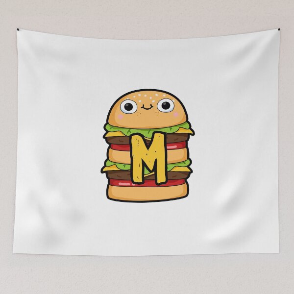 Item preview, Alphabet Letter M Super Cute Burger    designed and sold by kidsmonogram.