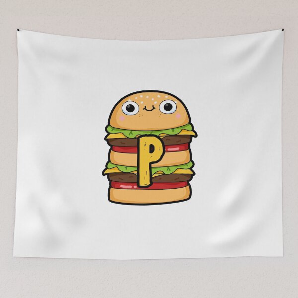 Item preview, Alphabet Letter P Super Cute Burger    designed and sold by kidsmonogram.