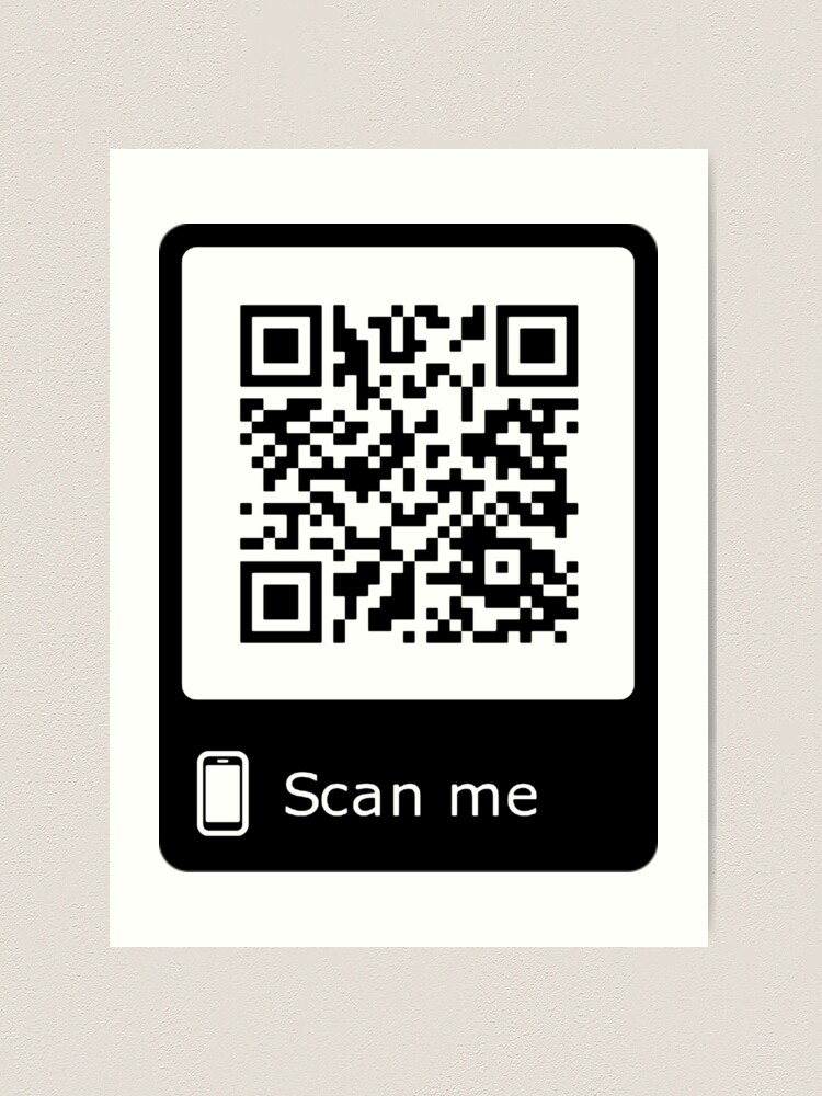 Scan Me Print Printable Wall Art Rick Roll Qr Code Funny -  UK in 2023