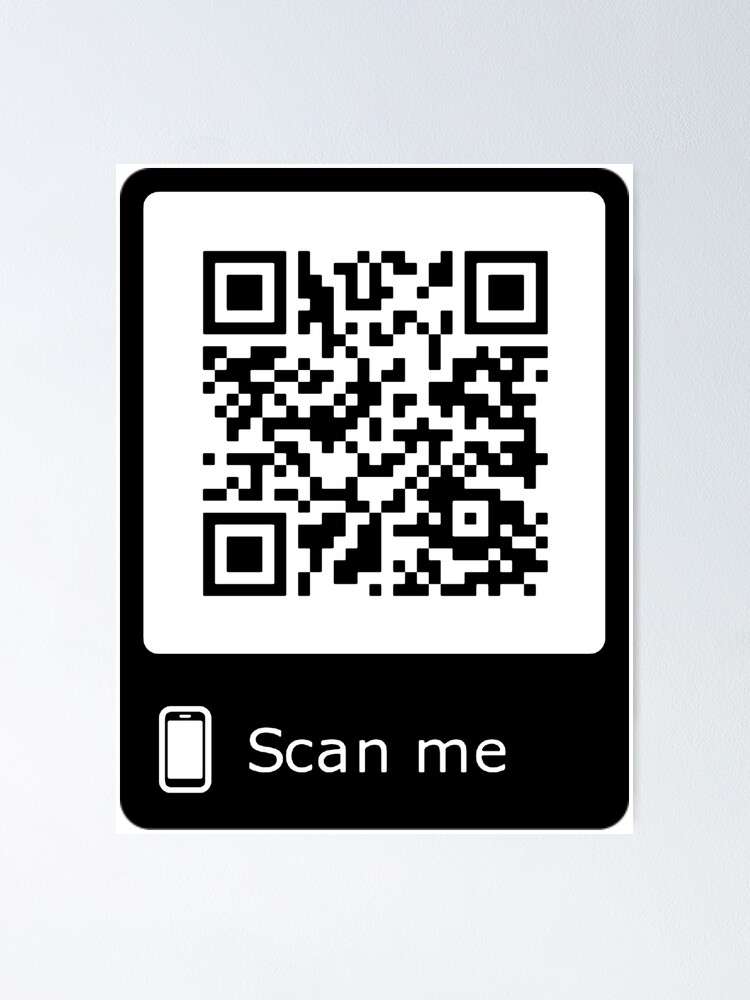 Funny Rick Roll Meme QR Code Do Not Scan Design Poster