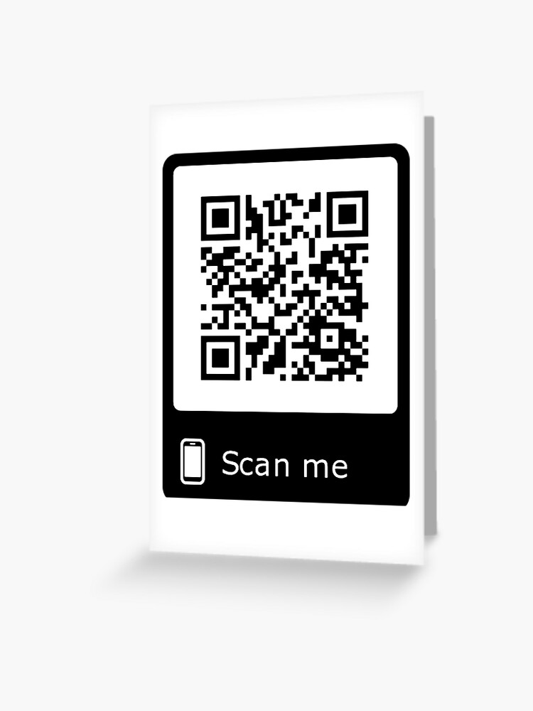 Rick Roll funny prank Video link readable QR Code pattern Greeting Card  for Sale by rednumberone