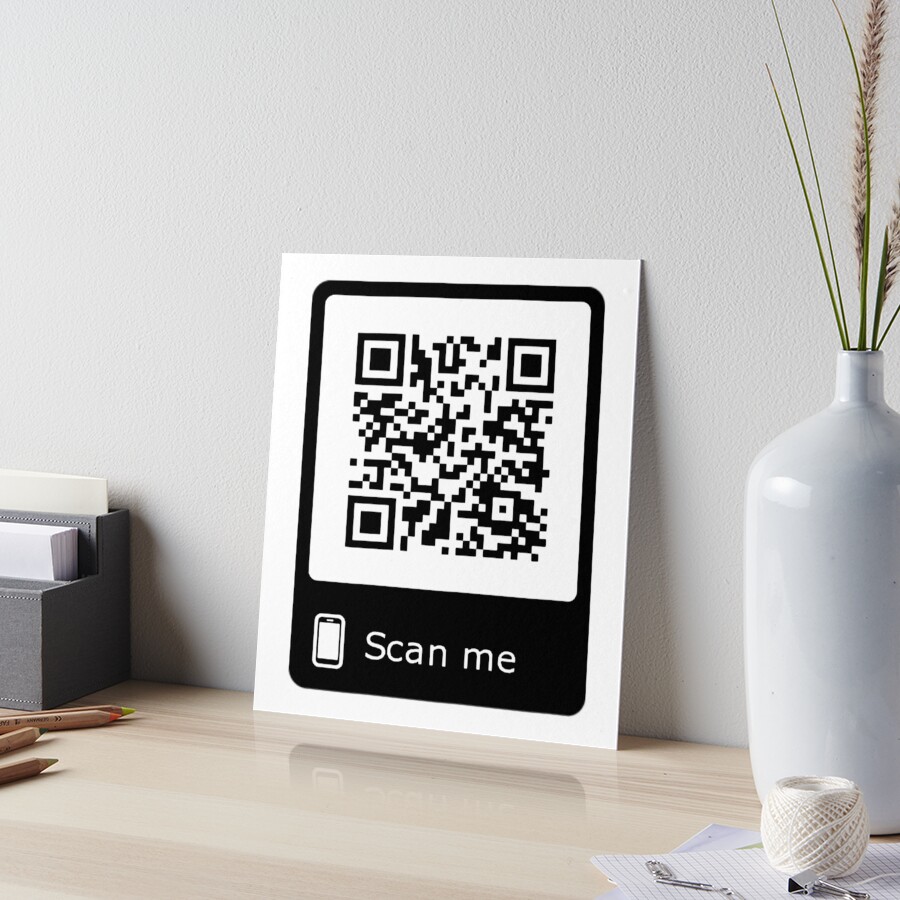 Free STUFF Prank Rick roll  video never gonna give you up QR code  Art Board Print for Sale by rednumberone