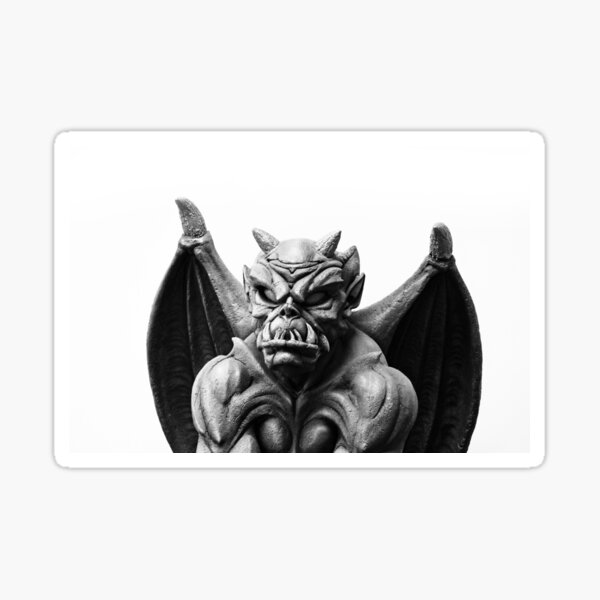 Black and White Gargoyle Sticker