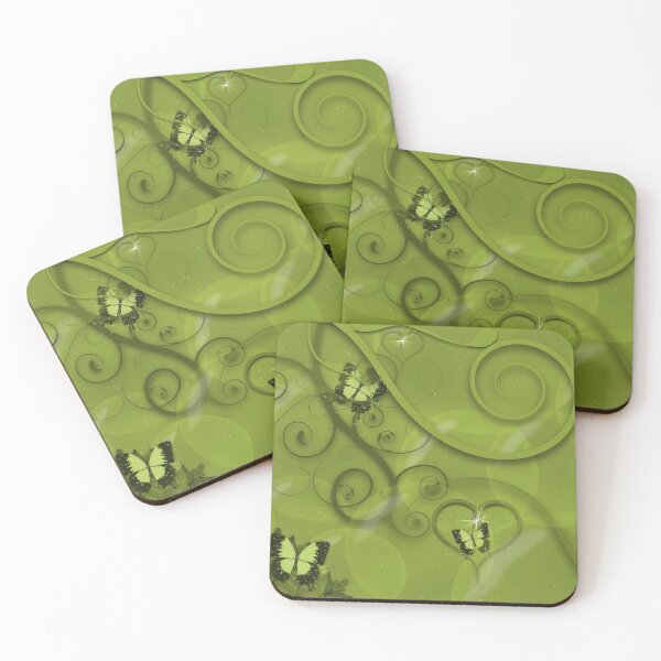 Item preview, Flying Butterflies, Creeping Vines, Twinkling Hearts, Floating Bubbles, Flowers & Leaves of a Fantasy World in Green designed and sold by Karen McFarland.