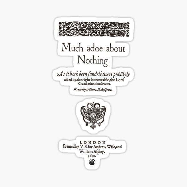 Artikel-Vorschau von Shakespeare Viel Lärm um nichts Frontpiece - einfache schwarze Version, designt und verkauft von Styled Vintage.