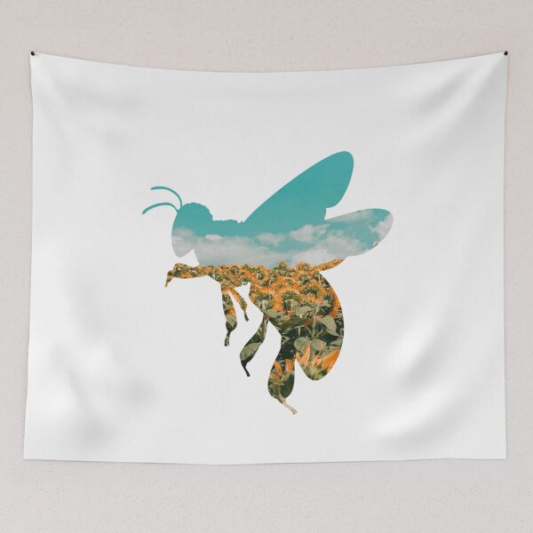 Item preview, Flower Field Honey Bee Silhouette Climate Change designed and sold by hadicazvysavaca.
