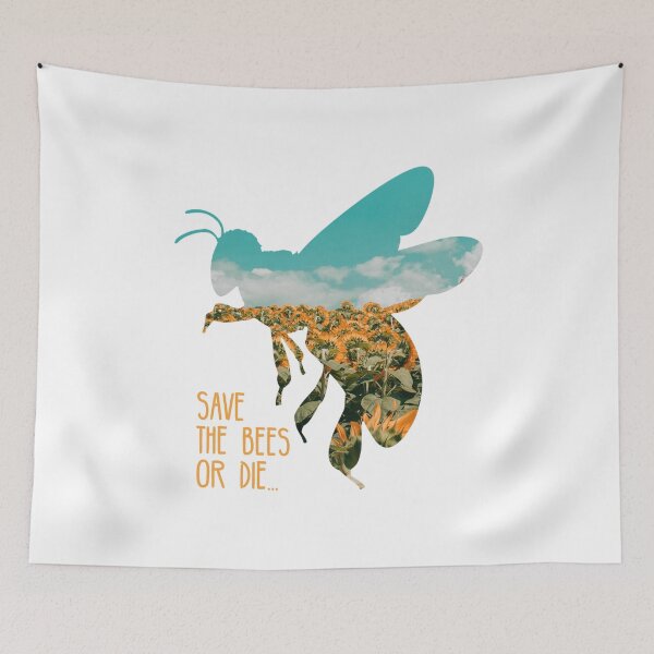 Item preview, Save The Bees Flower Field Honey Bee Silhouette Climate Change designed and sold by hadicazvysavaca.