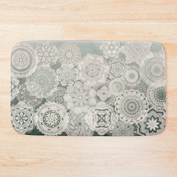 Item preview, White Painted Mandala lacework on green designed and sold by NoaaDesign.