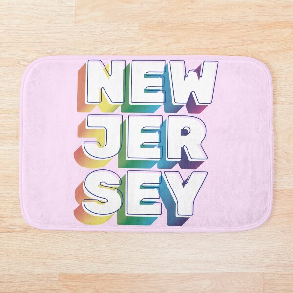 Aperçu de l'œuvre Typographie New Jersey Rainbow LGBT créée et vendue par Seven-Stripes.