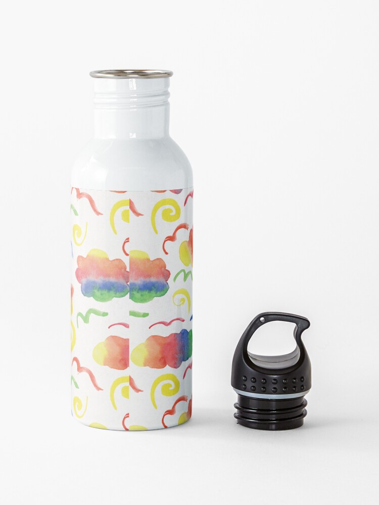 Alternate view of Rainbow clouds Water Bottle