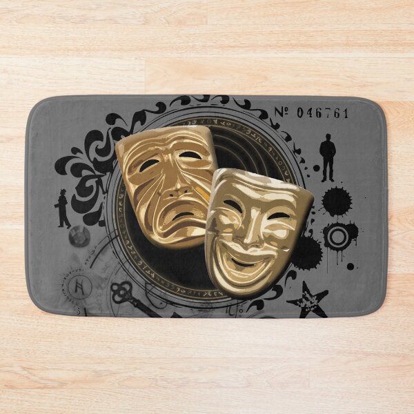 Item preview, Gold Drama Masks designed and sold by Styled Vintage.