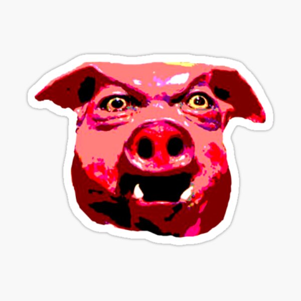Mr Pig Stickers Redbubble - fat pig roblox
