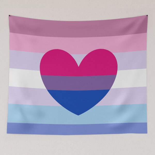 Item preview, bandera de bigender con corazon bisexual designed and sold by Simplipride.