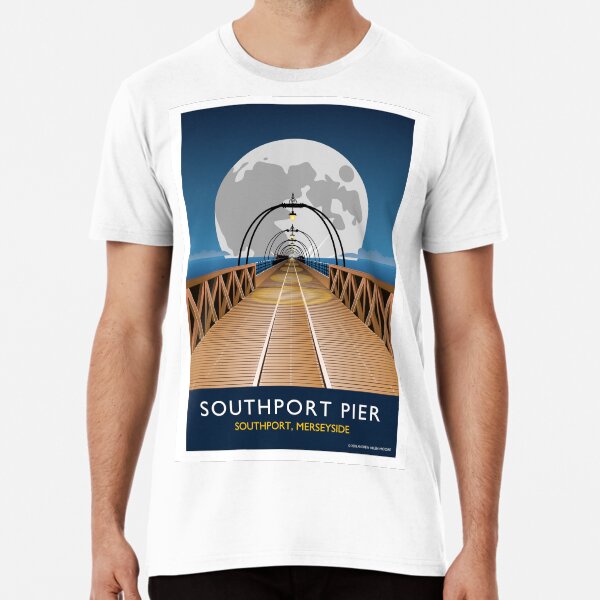 Southport Pier with Moon Premium T-Shirt