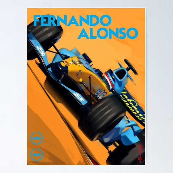 Fernando Alonso F1 World Champion Póster firmado foto soporte A4 :  : Hogar y cocina