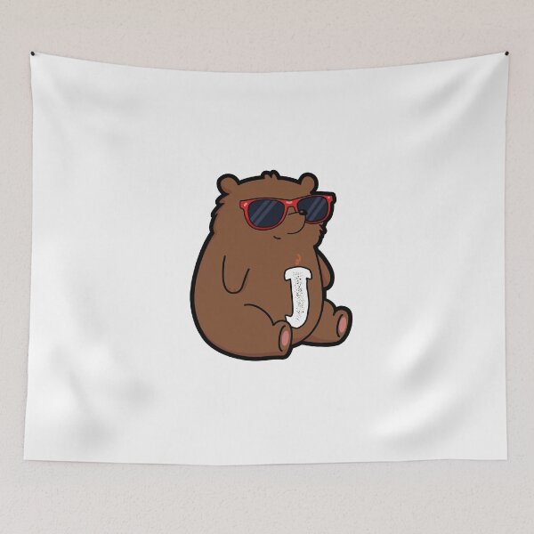 Item preview, Alphabet Letter J Beary Cool Brown Bear  designed and sold by kidsmonogram.