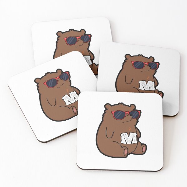 Item preview, Alphabet Letter M Beary Cool Brown Bear  designed and sold by kidsmonogram.