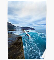 Mike Brennan Ledge Jump Shipstern Bluff Poster