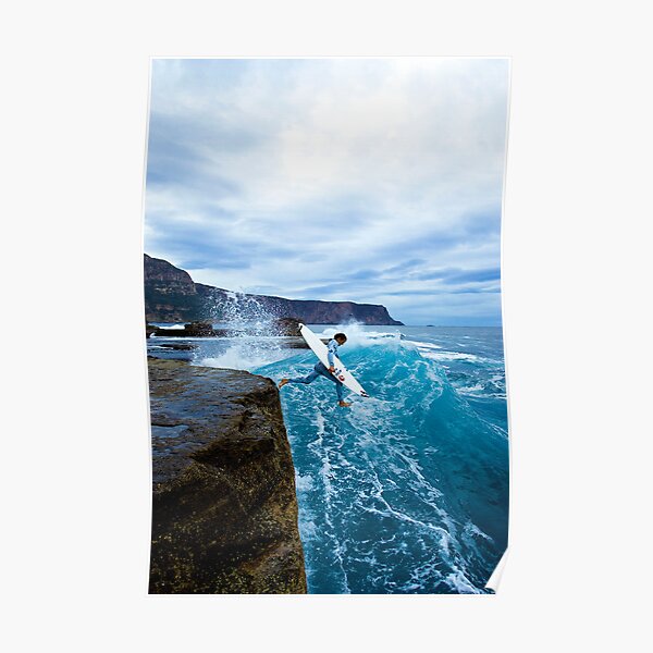 Mike Brennan Ledge Jump Shipstern Bluff Poster